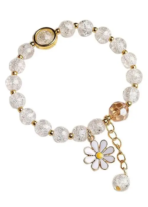 5 Pcs Colorful Flower Charm Bracelets Set