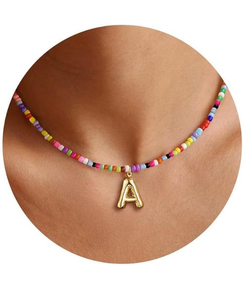 Colorful Initial Necklaces Christmas Gifts for Girls