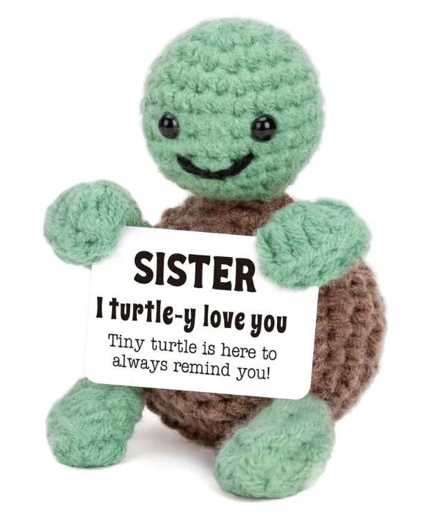 Handmade Emotional Positive Crochet Turtle