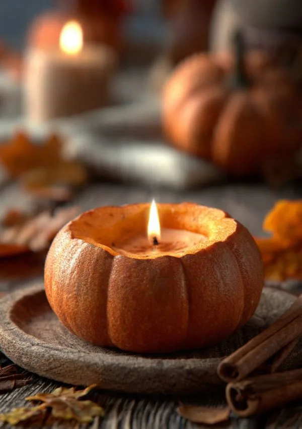 DIY Pumpkin Candle