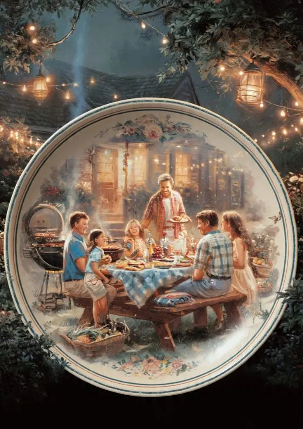 Family BBQ Memory Plate