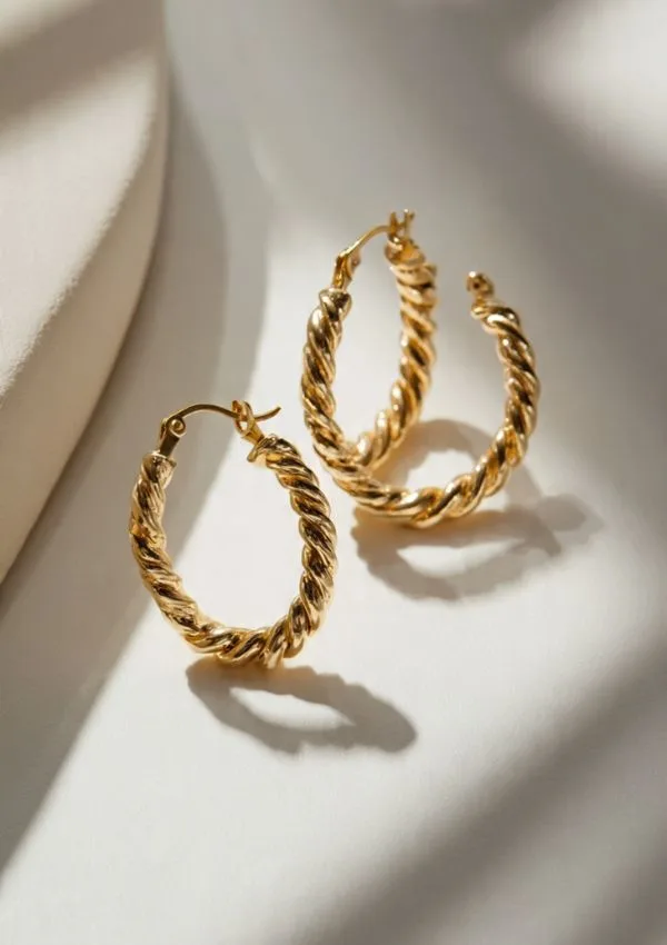Gold-Plated Hoop Earrings