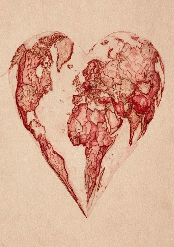 Handmade Heart Map Art