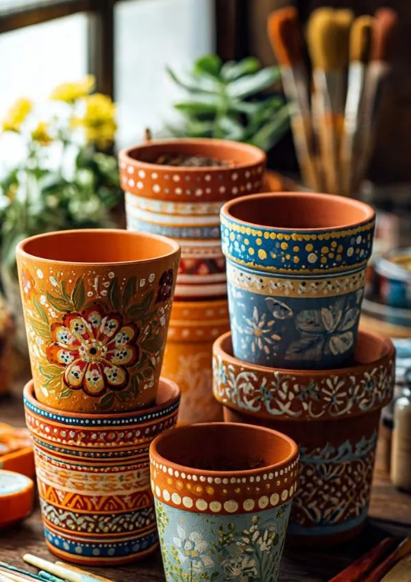 Painted Flower Pots