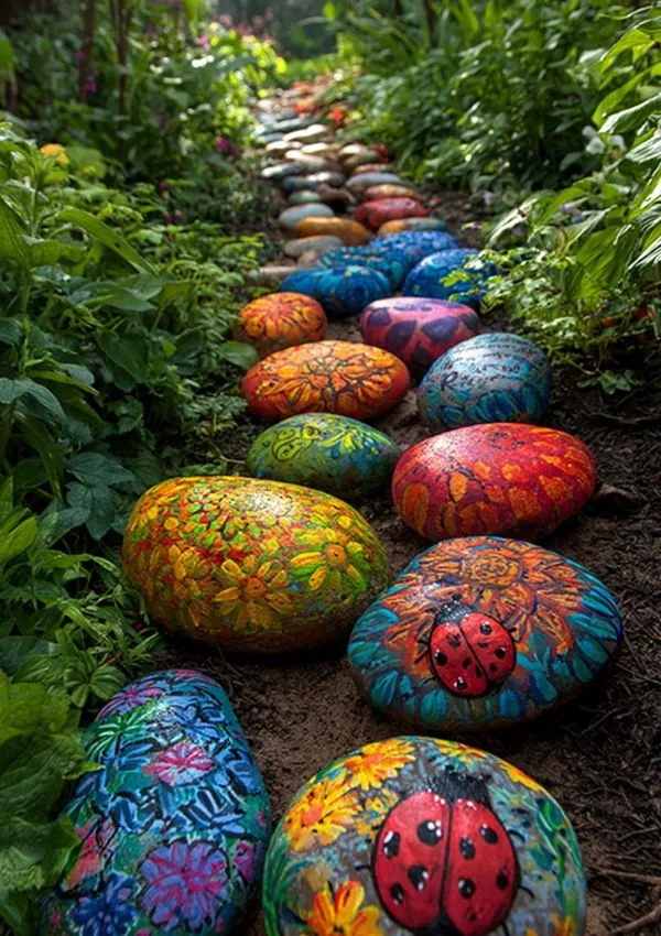 Painted Garden Stones
