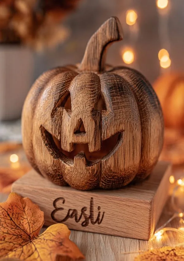 Personalized Wooden Pumpkin