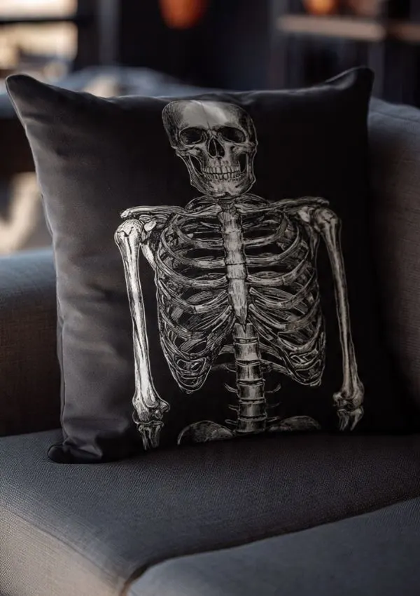 Skeleton Throw Pillow