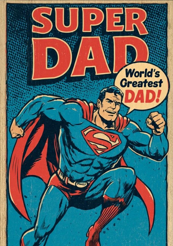 Super Dad Comic Card