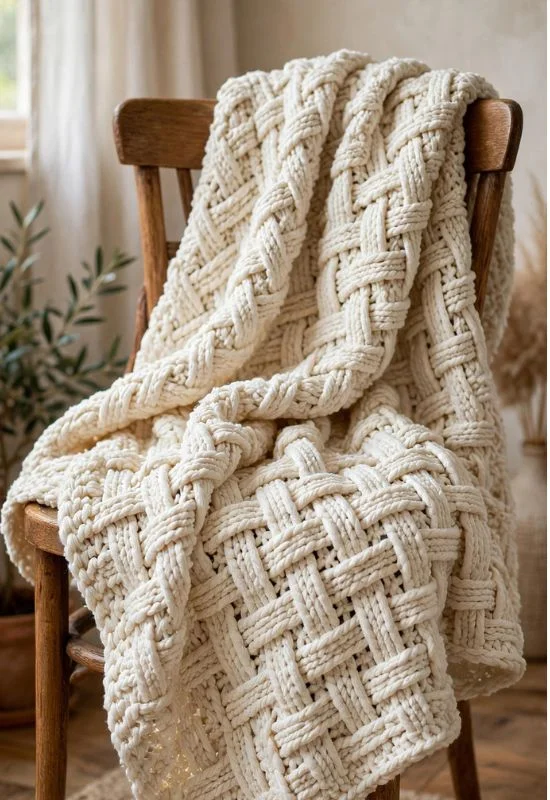 Basketweave Crochet Blanket