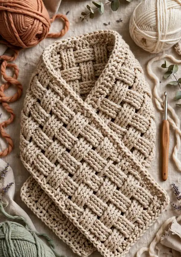 Basketweave Stitch Scarf