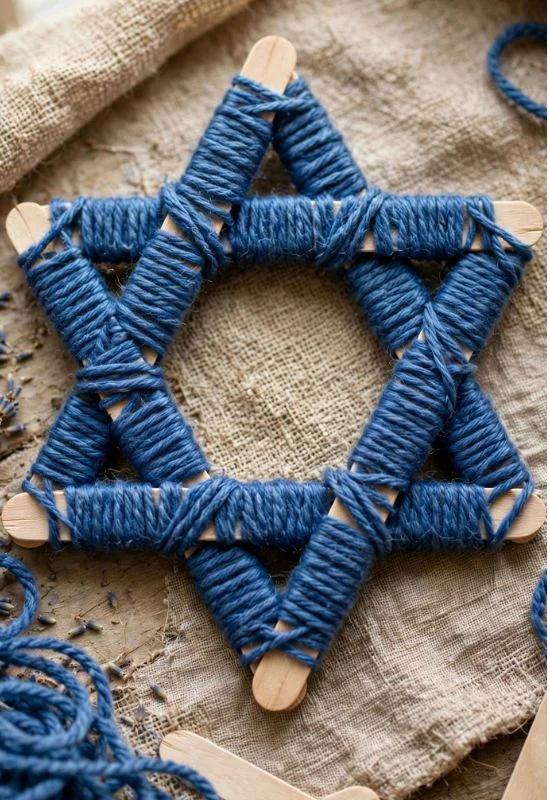 Blue Yarn Star Craft