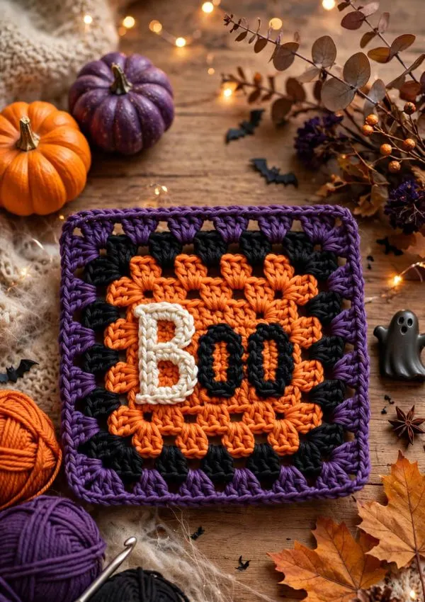 Boo Letter Granny Square