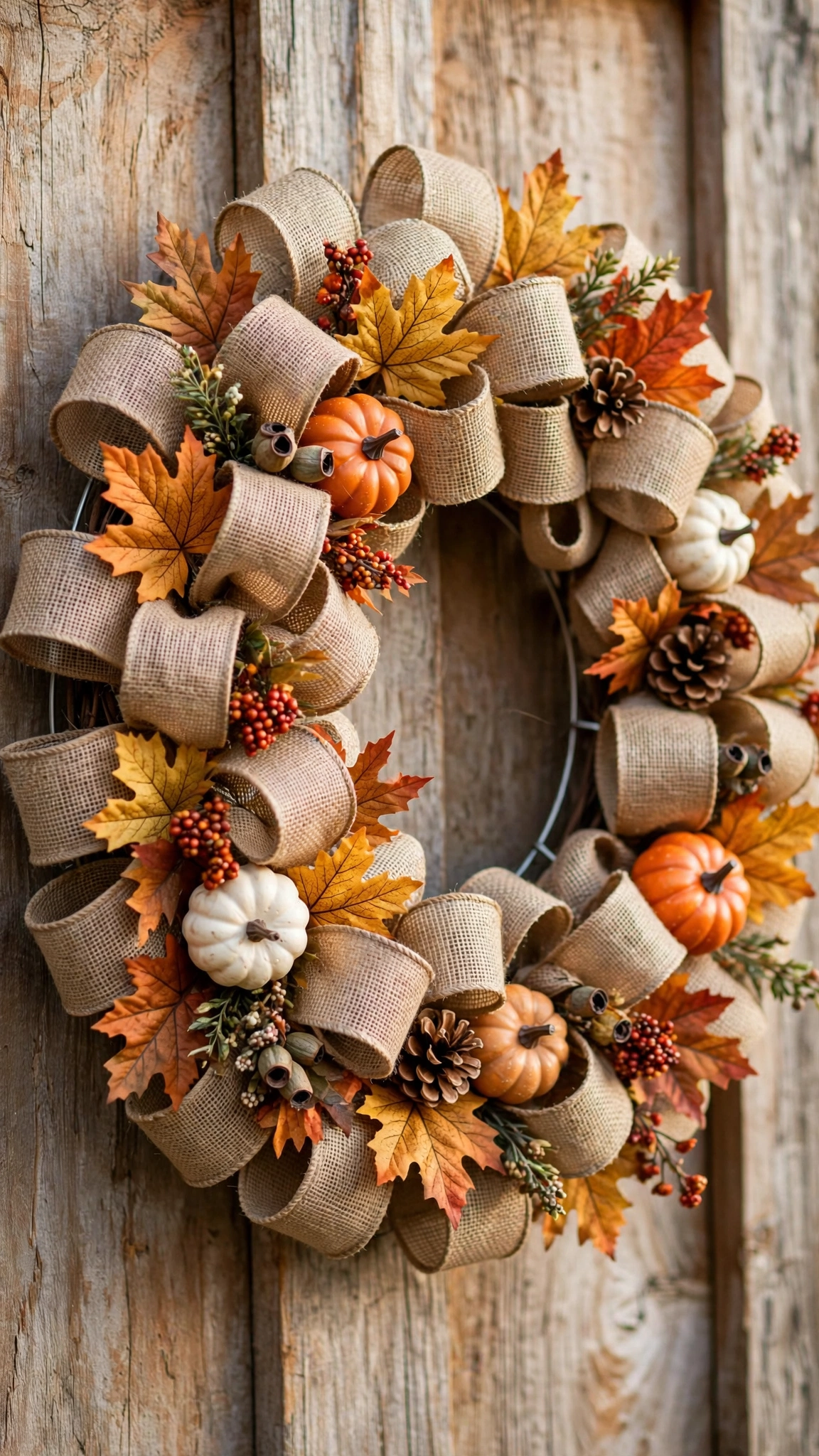 Burlap Fall Wreath
