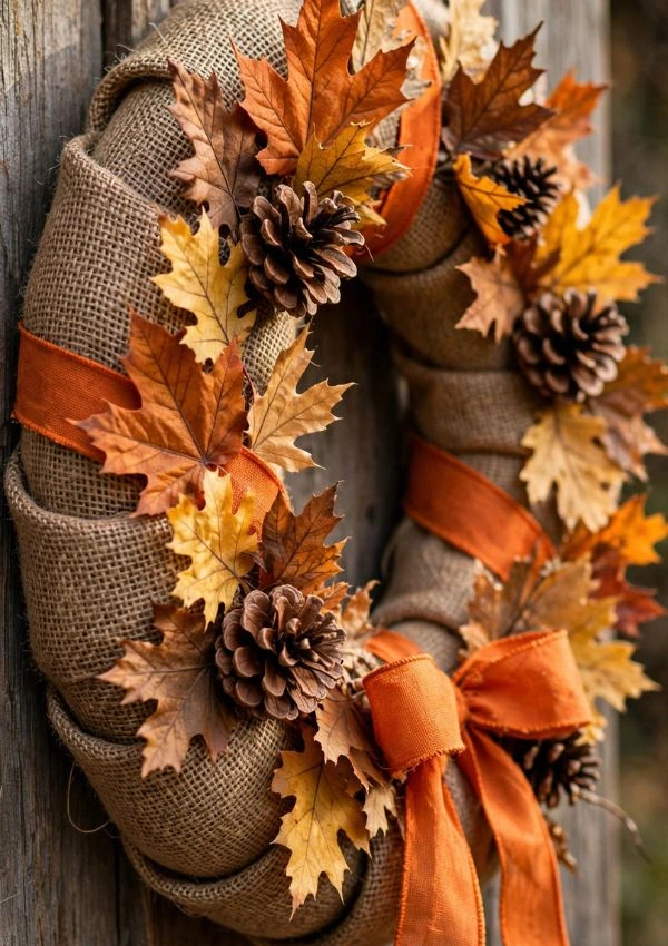 Burlap Thanksgiving Wreath