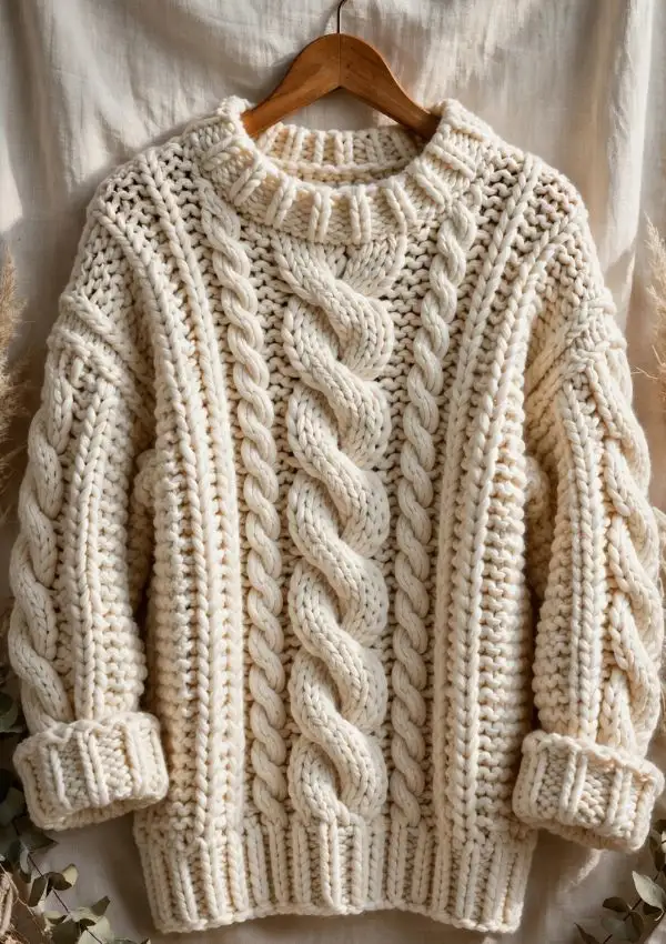 Cable Crochet Sweater