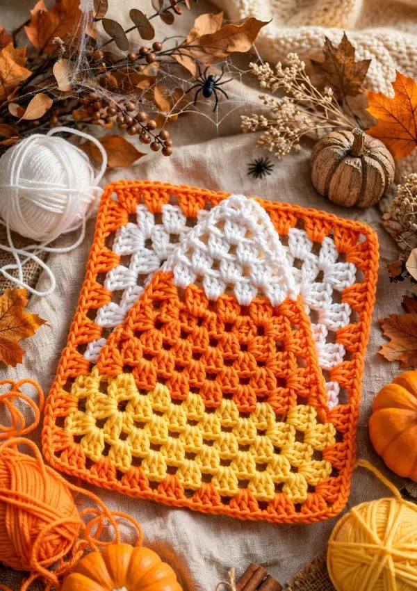 Candy Corn Granny Square