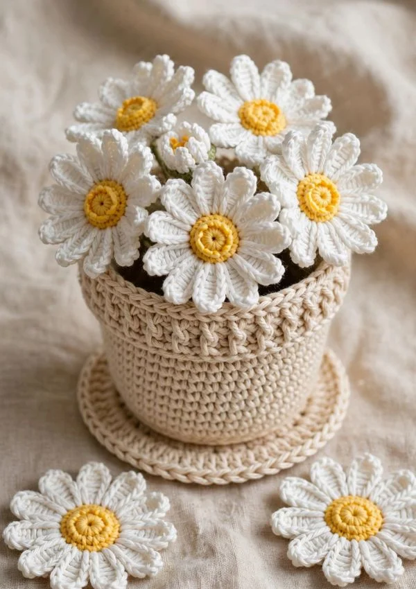 Classic Daisy Coaster Pot