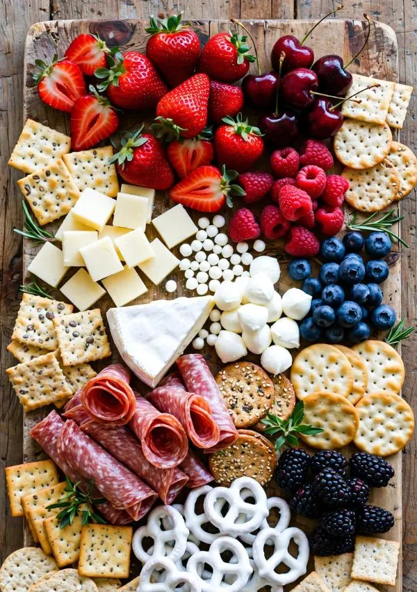 Classic Red, White, and Blue Charcuterie Board