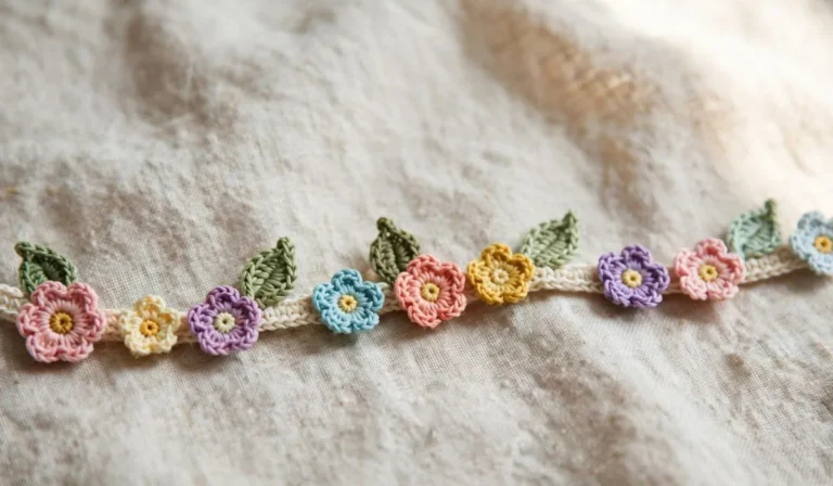 Crochet Flowers Bracelet