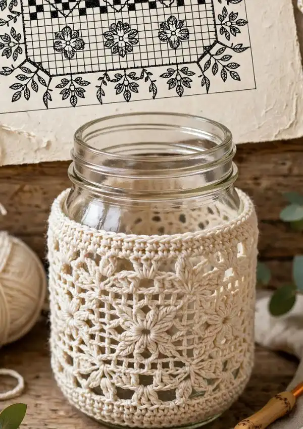 Crochet Mason Jar Cozy
