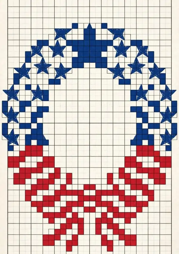 Crochet Patriotic Wreath