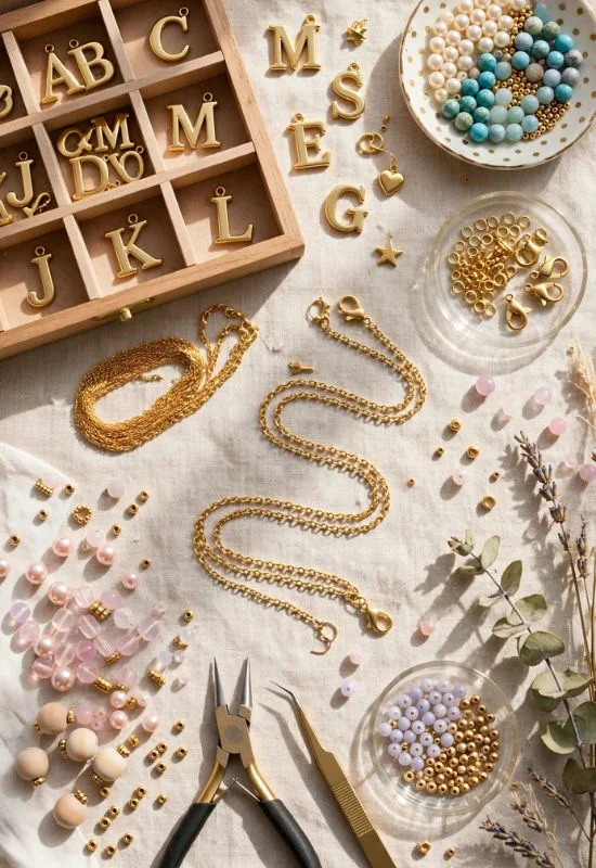 DIY Initial Charm Necklace