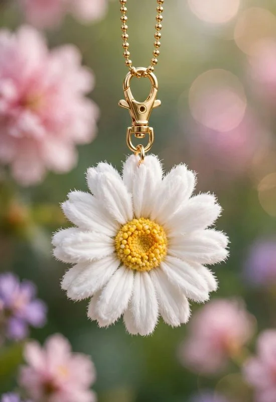 Daisy Flower Bag Charm
