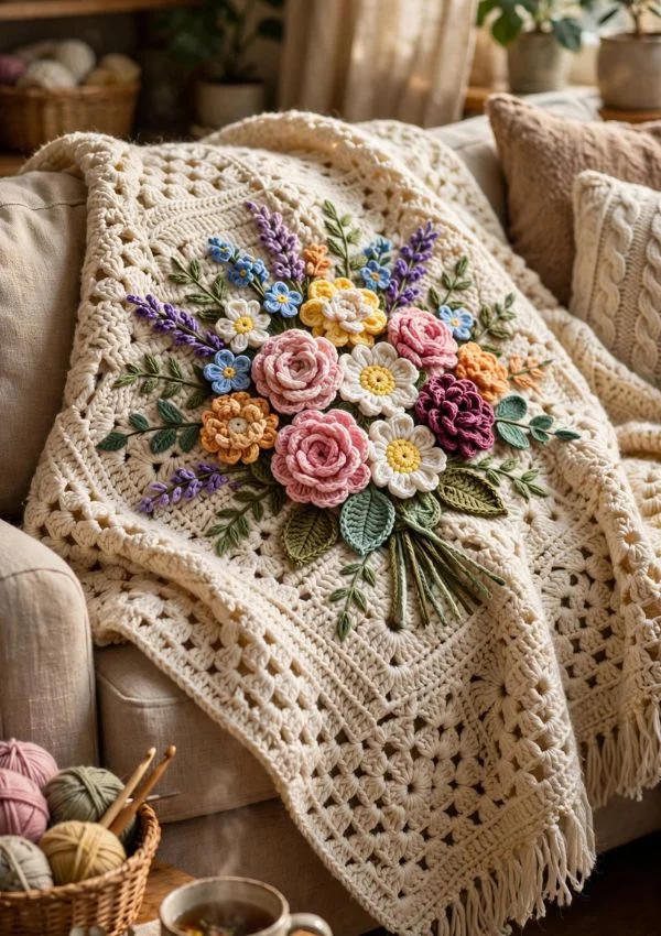Family Memory Bouquet Blanket 