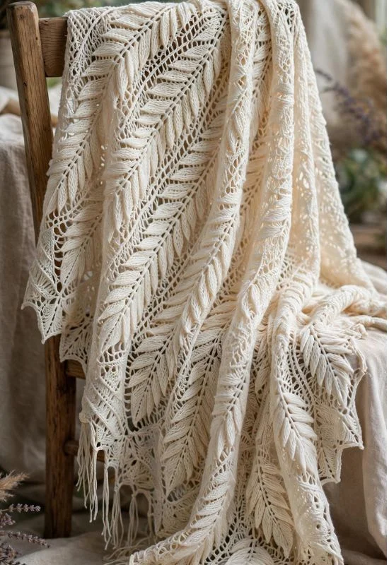 Feather Stitch Crochet Wrap