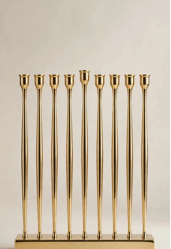 Gold Metal Menorah