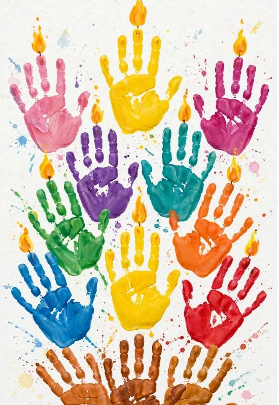 Handprint Menorah Poster