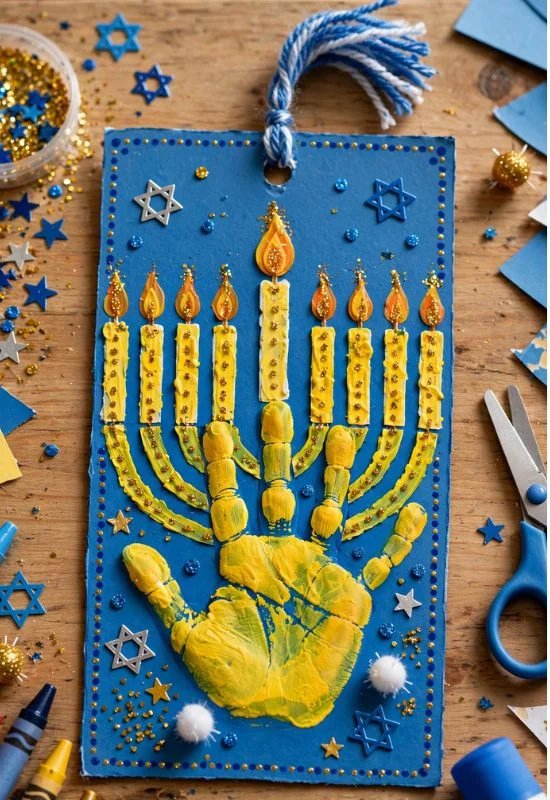 Hanukkah Handprint Bookmark
