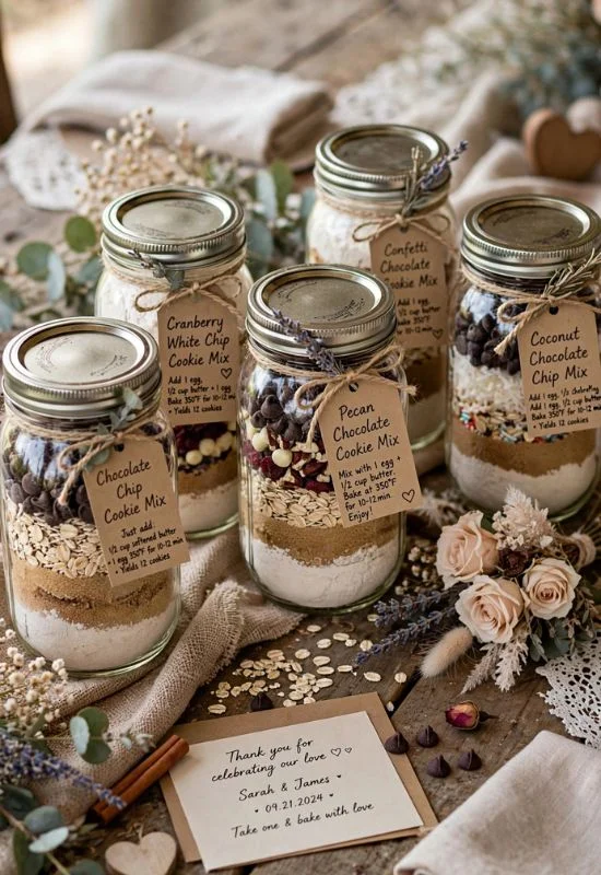 Homemade Cookie Mix Mason Jars