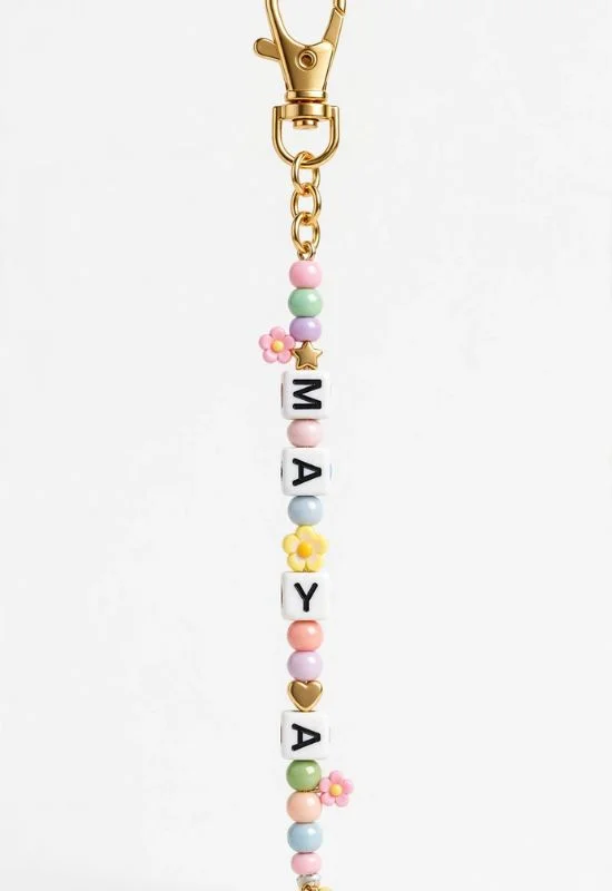 Letter Bead Name Keychain