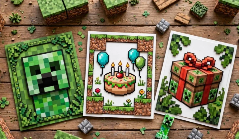 Minecraft Birthday Cards