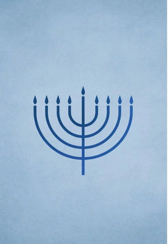 Minimalist Blue Menorah Wallpaper