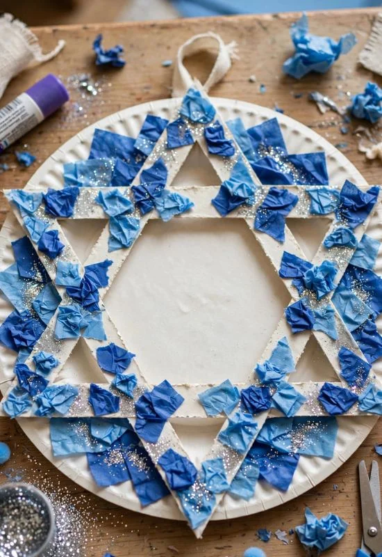 Paper Plate Star of David Wreath