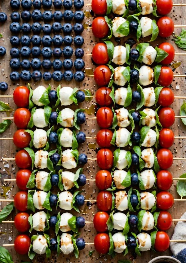 Patriotic Caprese Skewers