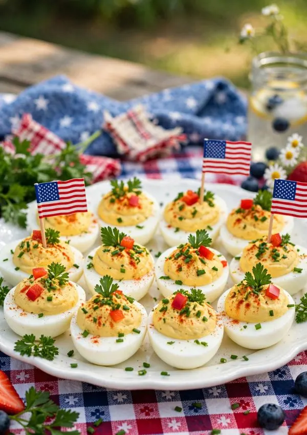Patriotic Deviled Eggs