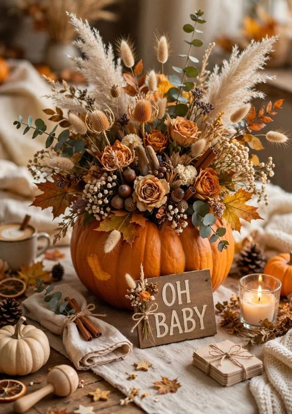 Painted Pumpkin Centerpiece