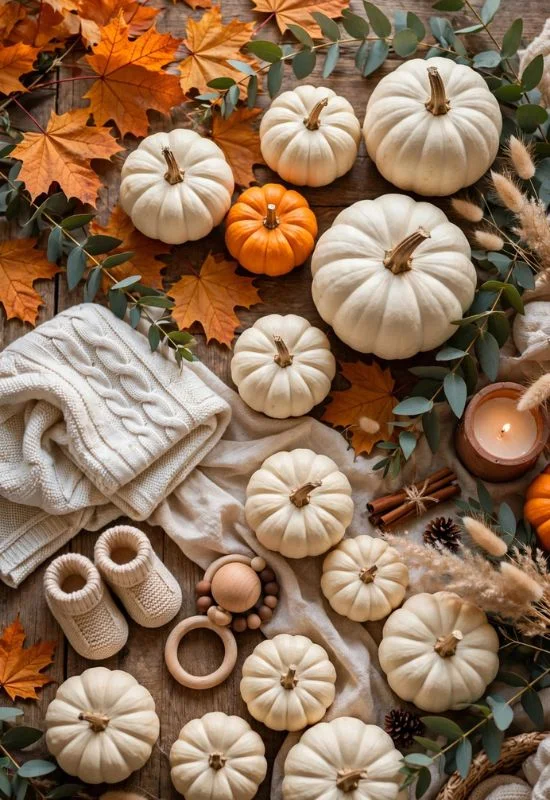 Pumpkin and Leaves Baby Shower