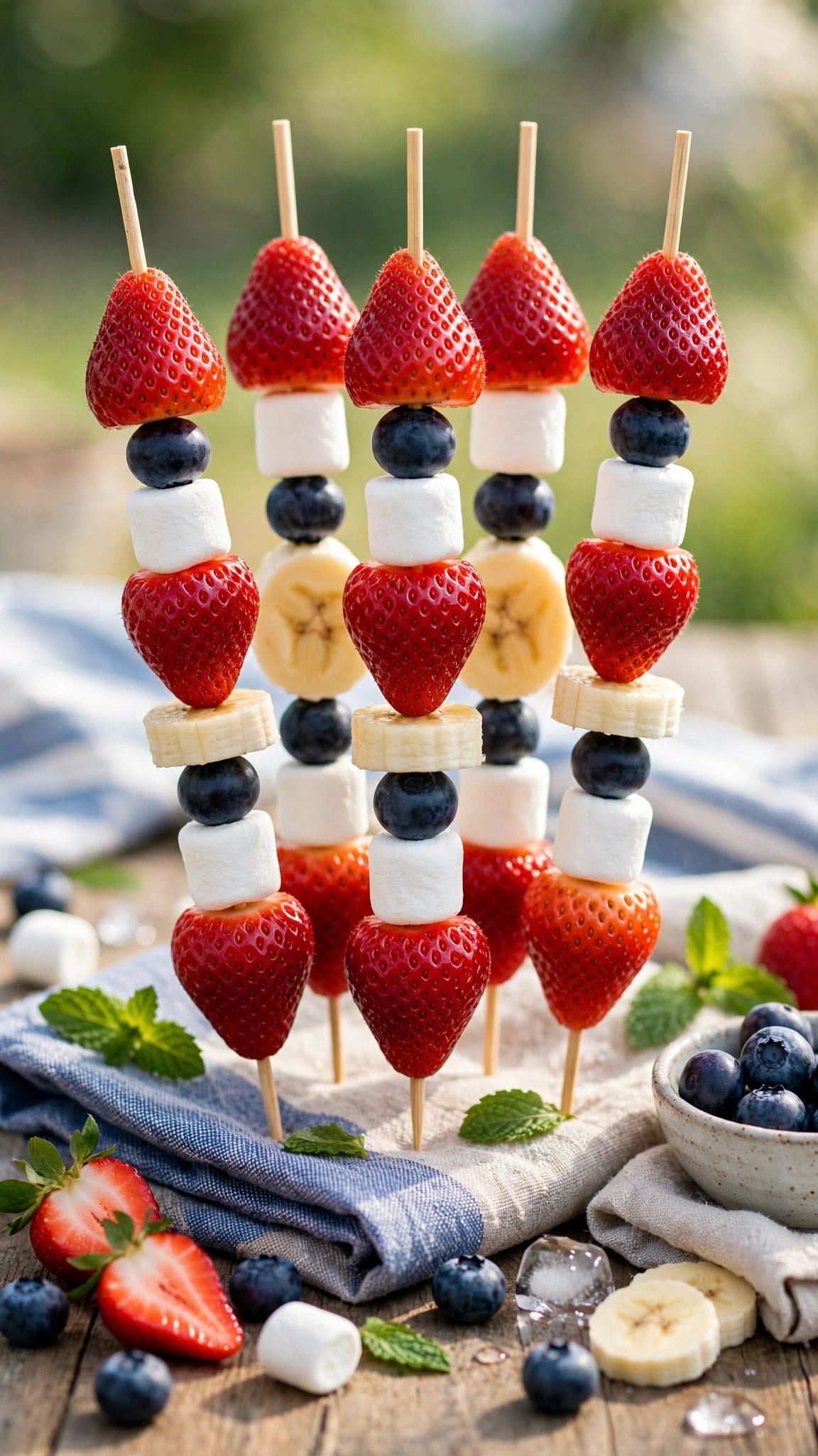 Red, White & Blue Fruit Skewers