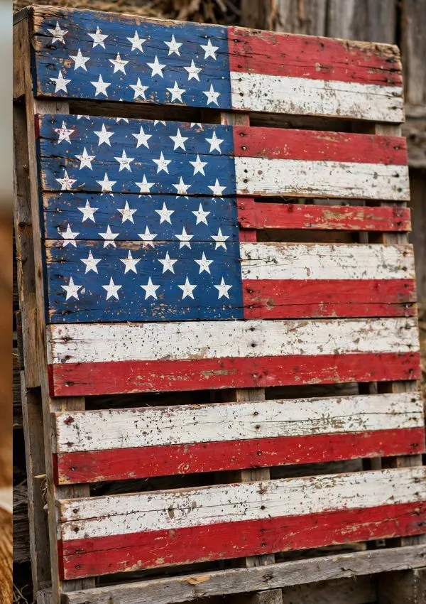 Rustic American Flag Pallet