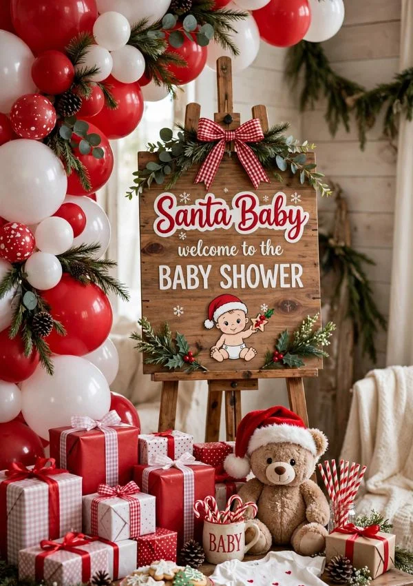 Santa Baby Welcome Sign