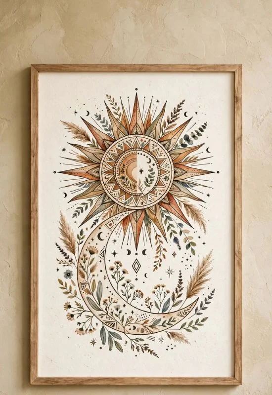 Sun and Moon print