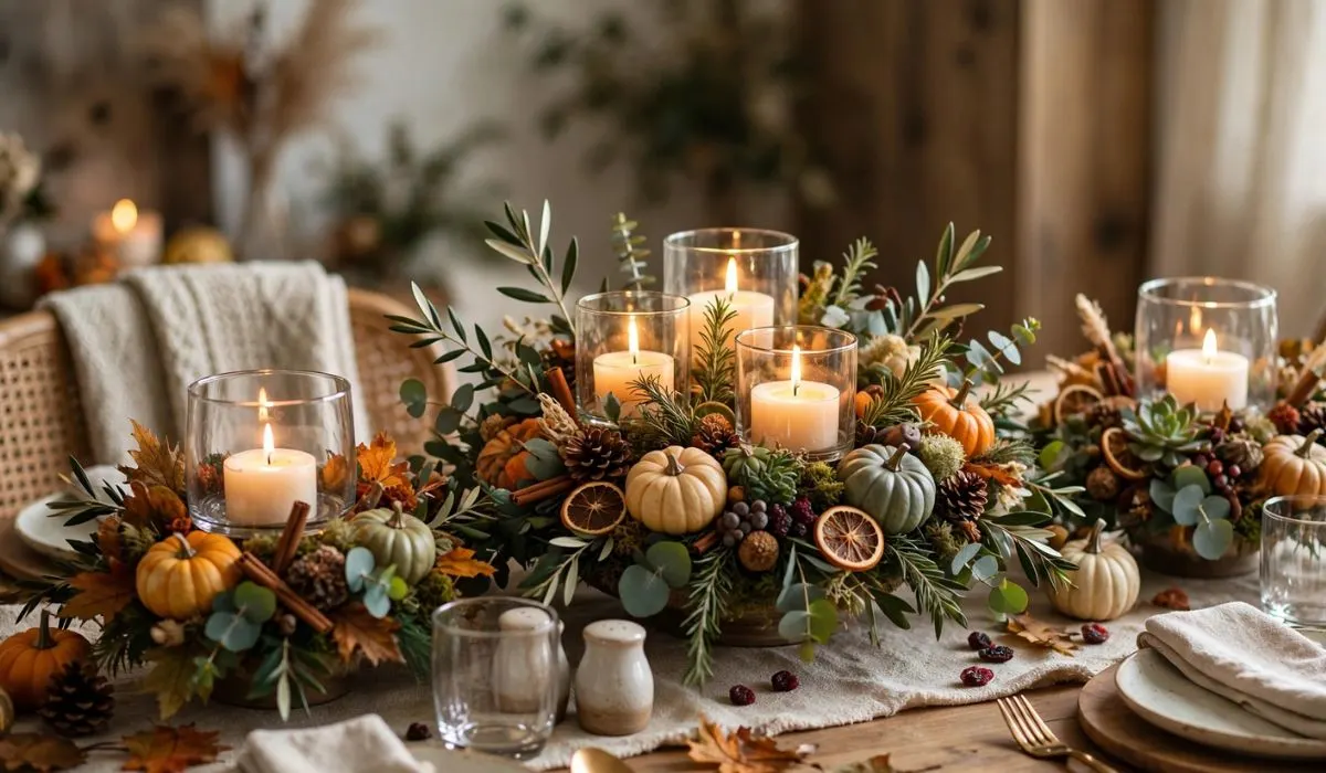 Thanksgiving Table Centerpieces With Candles