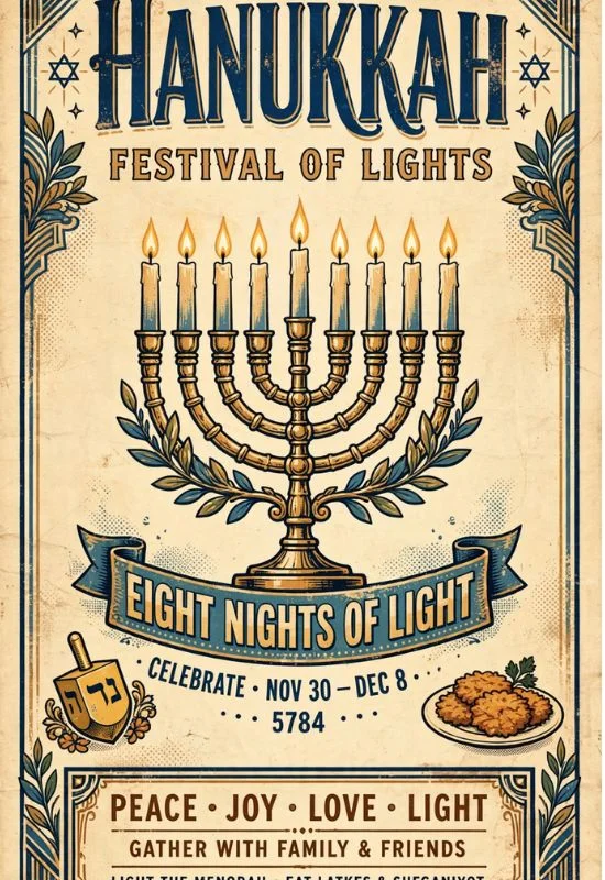 Vintage Hanukkah Poster