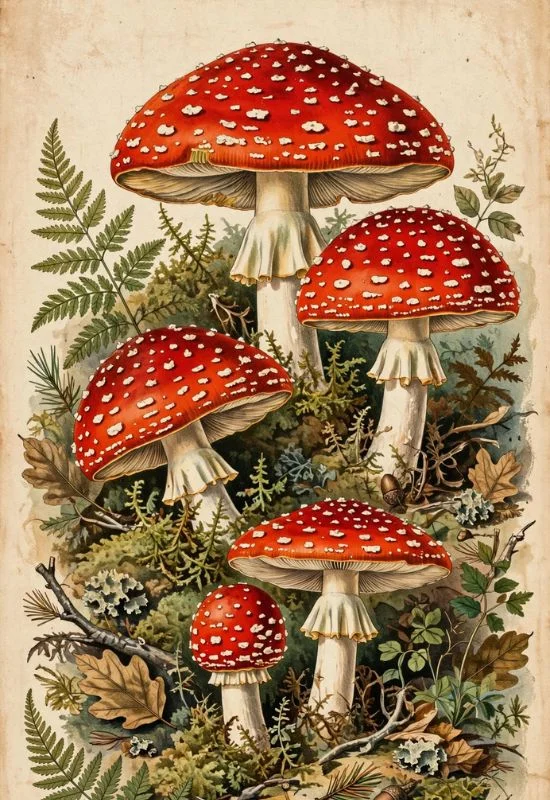 Vintage Mushroom Print