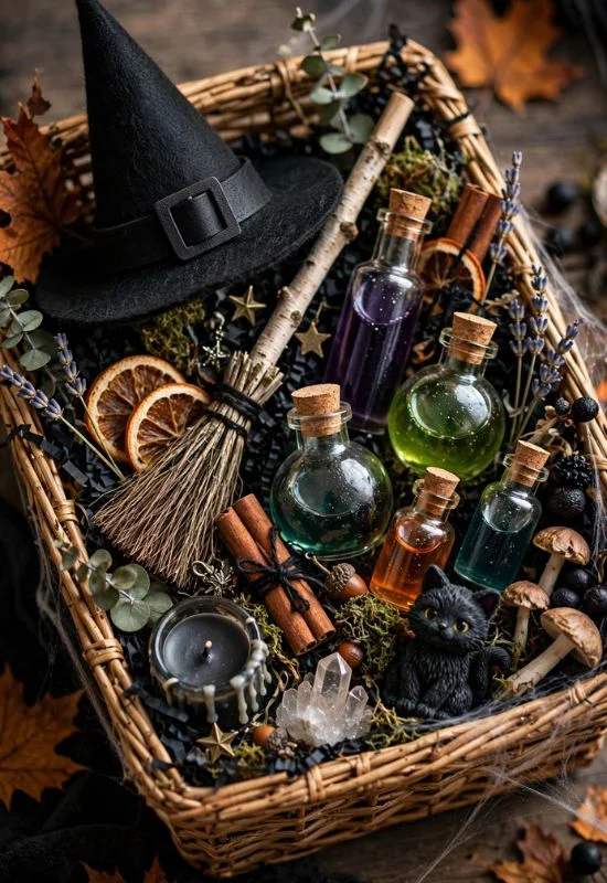 Witch-Themed Gift Basket