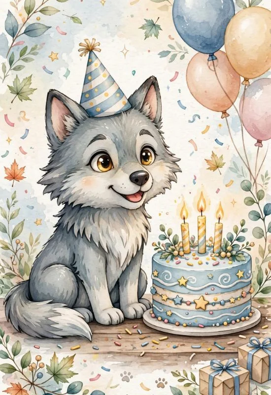 Wolf Birthday Card